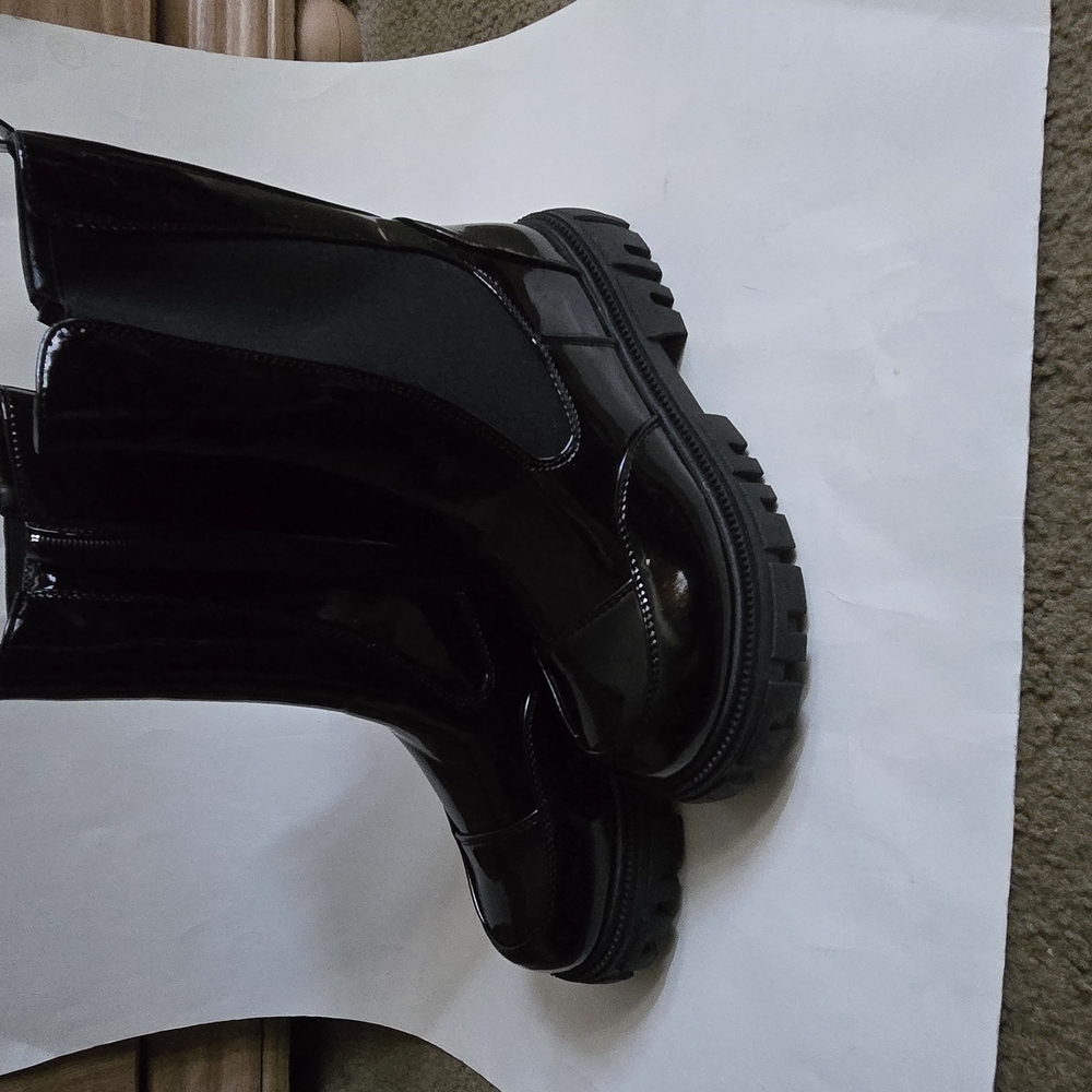 Black Patent Leather Boots